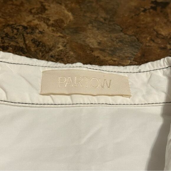 PARTOW 100% Cotton White Button Down Long Sleeve Shirt Size 0 - Picture 3 of 8